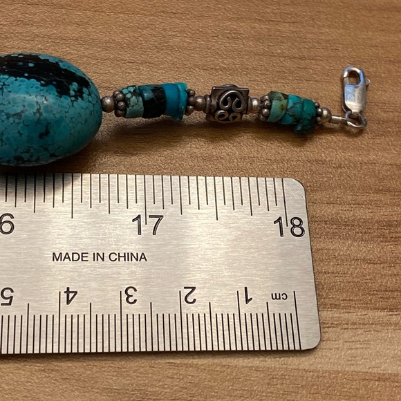 Stunning Vintage Turquoise and 925 silver statement Necklace - Picture 12 of 13